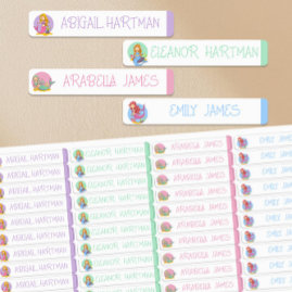 Mermaid Colour Coded Girl Waterproof Name