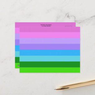 Mermaid Colour Stripes Postcard