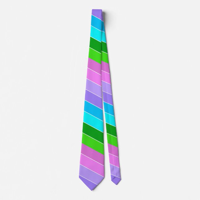Mermaid Colour Stripes Tie (Front)