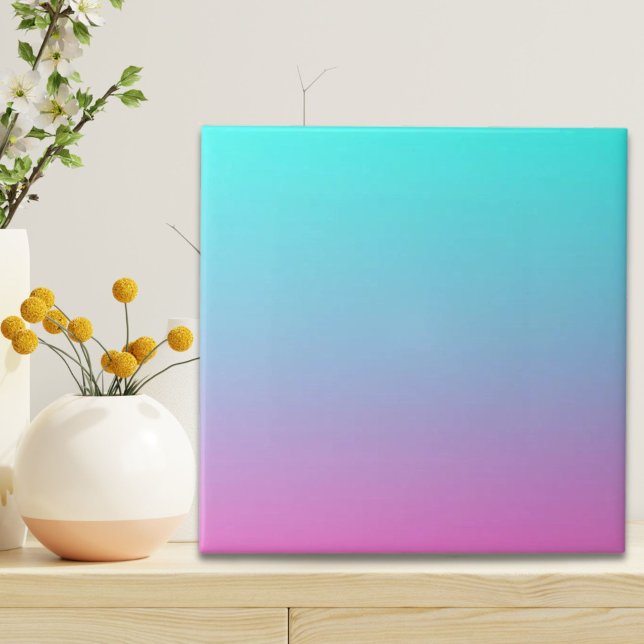Mermaid colours gradient purple pink aqua ombre ceramic tile (Mermaid colors gradient purple pink aqua ombre ceramic tile)