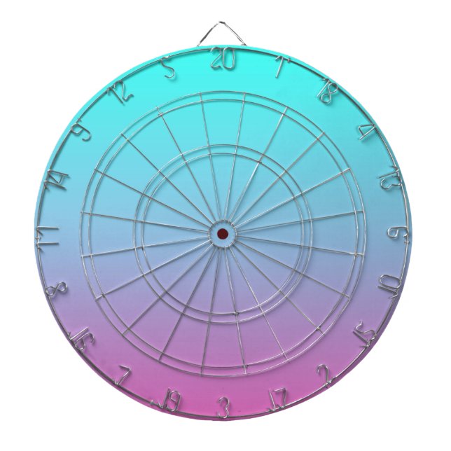 Mermaid colours gradient purple pink aqua ombre dartboard (Front)