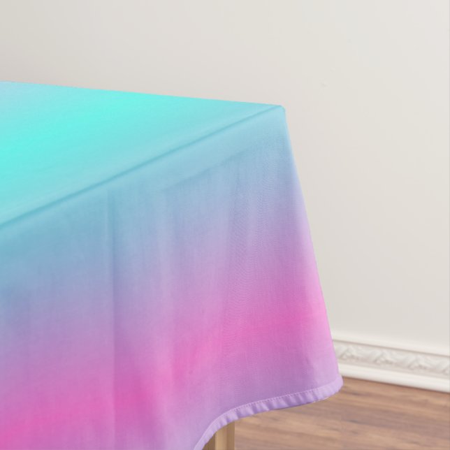 Mermaid colours gradient purple pink aqua ombre tablecloth (In Situ)
