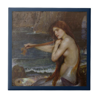 Mermaid Combing Her Hair Ceramic Tile