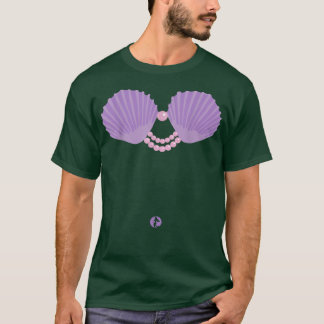 Mermaid Costume with Shell Bra Partial Tail Mermai T-Shirt