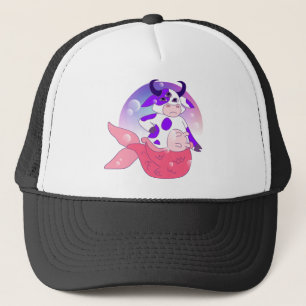 mermaid cow trucker hat