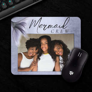 Mermaid Crew   Lavender Purple Chic Friends Photo Mouse Pad