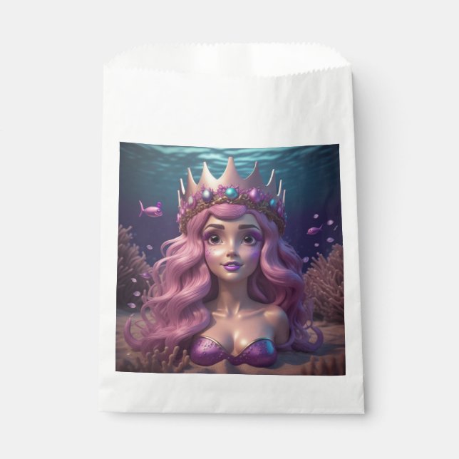 Mermaid Crown  Favour Bag (Front)