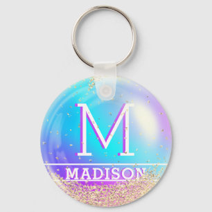 Mermaid Custom Name Bubble Personalised Key Ring