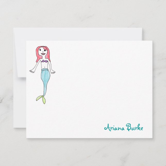 Mermaid Custom Stationery Notecards (Front)