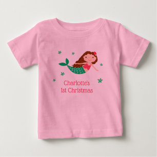 Mermaid Cute 1st Christmas Baby T-Shirt