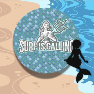 Mermaid Cute blue Classic Round Sticker