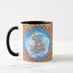 Mermaid Cute Happy  BIRTHDAY PINK Mug