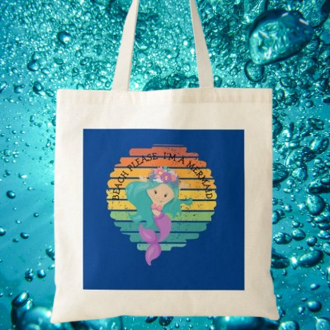 Mermaid Cute Happy   Tote Bag (Celebrate birthdays with a personalized mermaid tote bag—unique, thoughtful, and perfect for making )