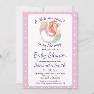 MERMAID CUTE MOTHER TO BE Under The Sea Invitation
