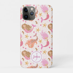 Mermaid Cute Pink Girly Monogram iPhone 11 Pro Case