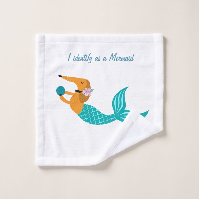 Mermaid Dachshund Wash Cloth (Wash Cloth)