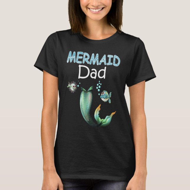 Mermaid Dad Cool Family Matching Set T-Shirt (Front)