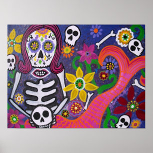 MERMAID DAY OF THE DEAD POSTER
