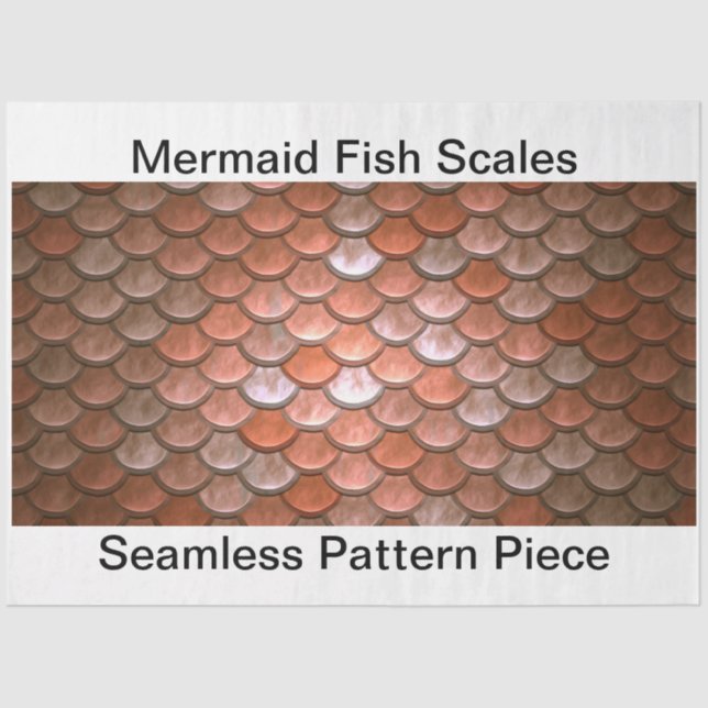 Mermaid Decoupage Seamless Background Salmon Tissue Paper (Front)