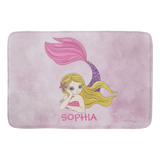 Mermaid Design Bath Mat (Front)