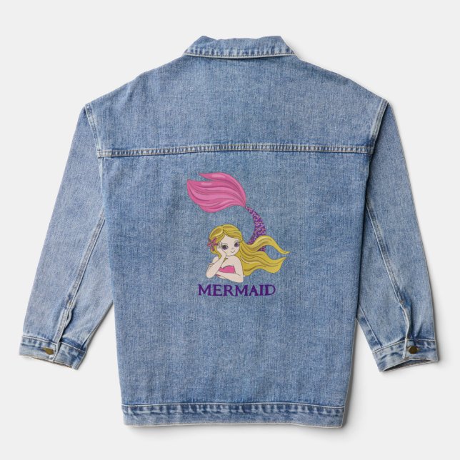 Mermaid Design Denim Jacket (Back)