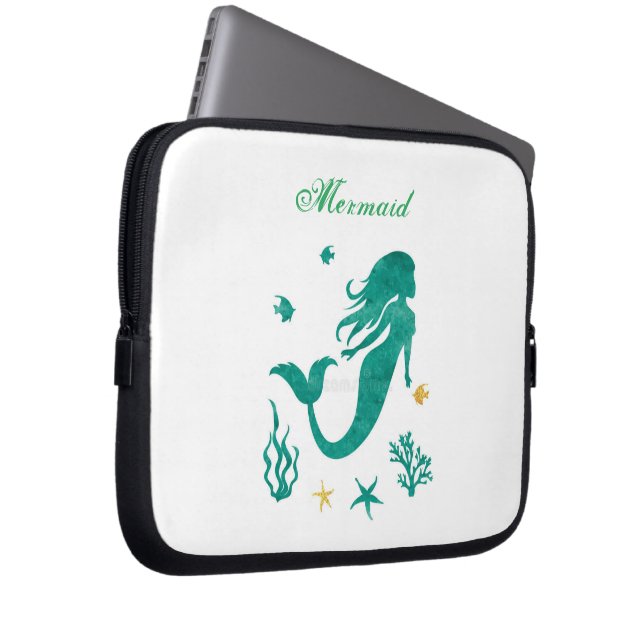 Mermaid Design Laptop Sleeve (Front Right)