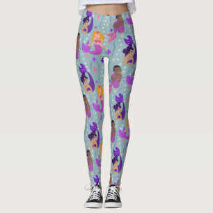 Mermaid Diversity Leggings - Pink, Purple, Aqua