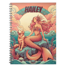 Mermaid Dog Lover Notebook Personalized Journal