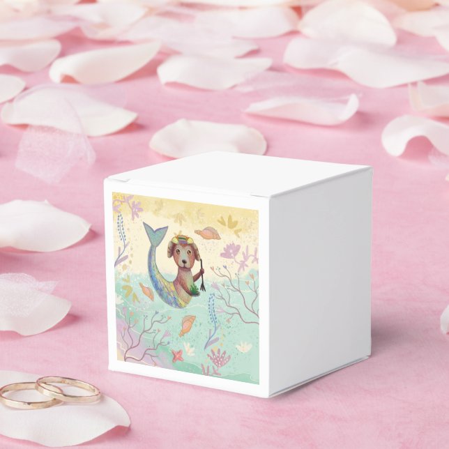 mermaid dog pattern  favour box (Wedding)