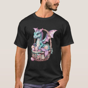 Mermaid Dragon Collecting Easter Eggs Hunt Fantasy T-Shirt