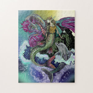 Mermaid, Dragon,&Dolphin Jigsaw Puzzle