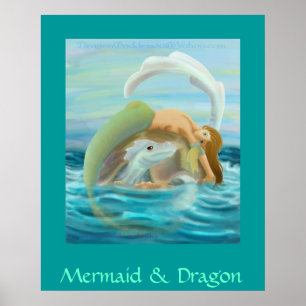 Mermaid & Dragon Poster