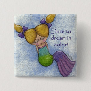 Mermaid Dreams 15 Cm Square Badge