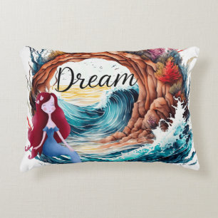 Mermaid Dreams by the Sea Decorative Cushion