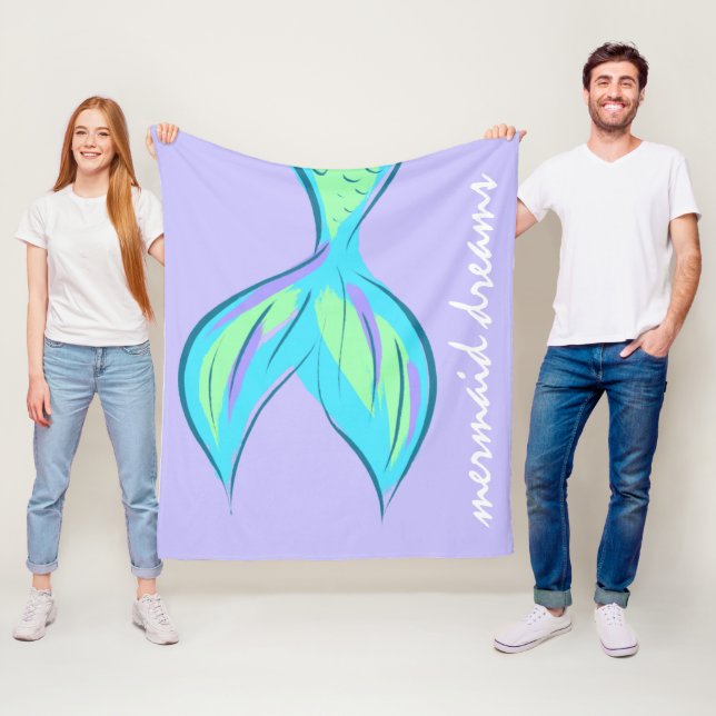 Mermaid Dreams Fleece Blanket (In Situ)