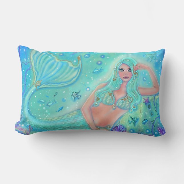 Mermaid "Eira" by Renee Lavoie Accent Pillow (Front)