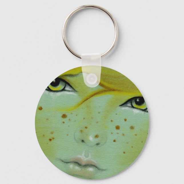 Mermaid face freckles Keychain (Front)