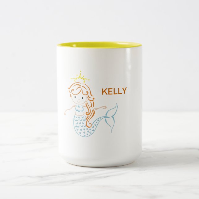 Mermaid Fairy Two-Tone Coffee Mug (Center)
