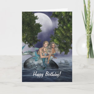 Mermaid Family Birthday Card
