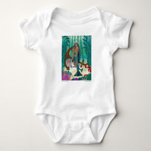 Mermaid Family (brown skin and eyes) Baby Bodysuit