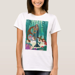 Mermaid Family (brown skin and eyes) T-Shirt