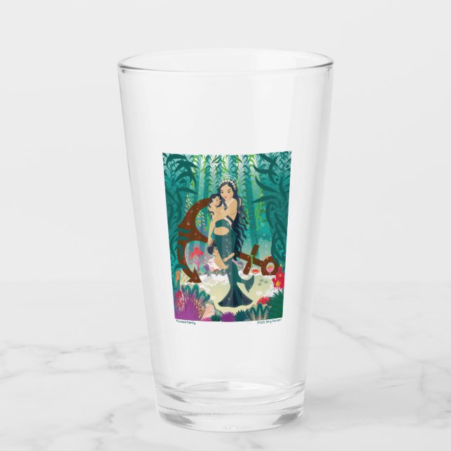 Mermaid Family Glass (Front)