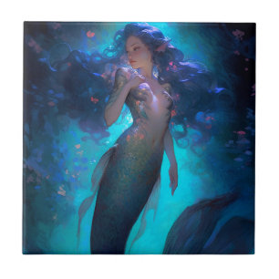 Mermaid Fantasy Art Ceramic Tile