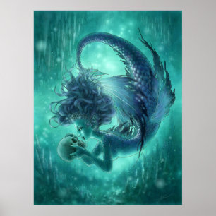 Mermaid Fantasy Art Print - Secret Kisses