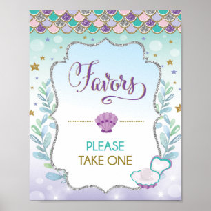Mermaid Favours Sign Birthday Baby Bridal Shower