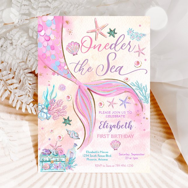 Mermaid First Birthday Invitation (Creator Uploaded)