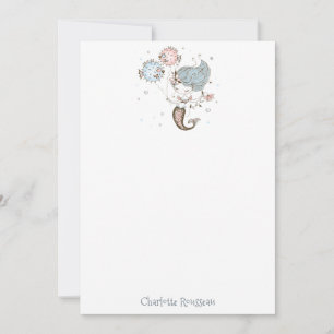 Mermaid Fish Kid's Personalised Stationery Card