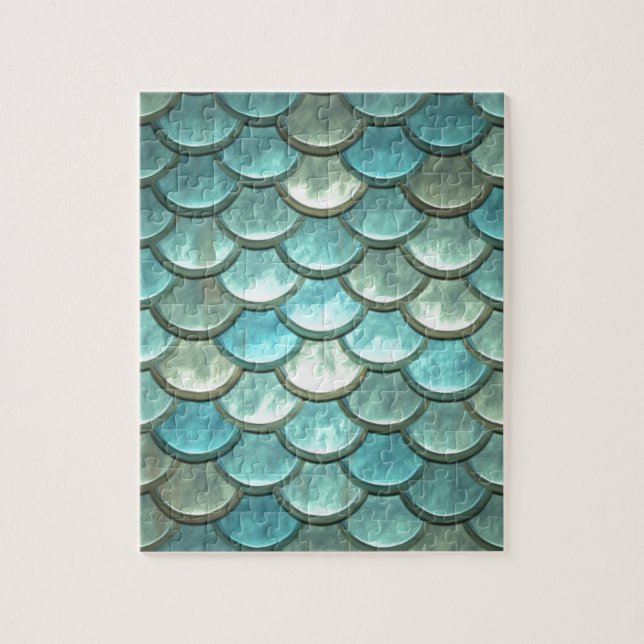 Mermaid Fish Scale Dragon Scale Jigsaw Puzzle (Vertical)
