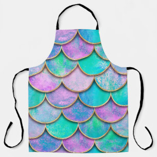 Mermaid fish scale wave japanese seamless pattern. apron