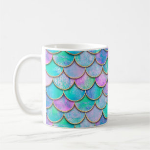 Mermaid fish scale wave japanese seamless pattern. coffee mug